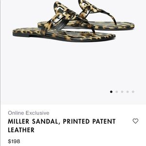 💫Tory Burch💫 Leopard Patent Miller Sandal
